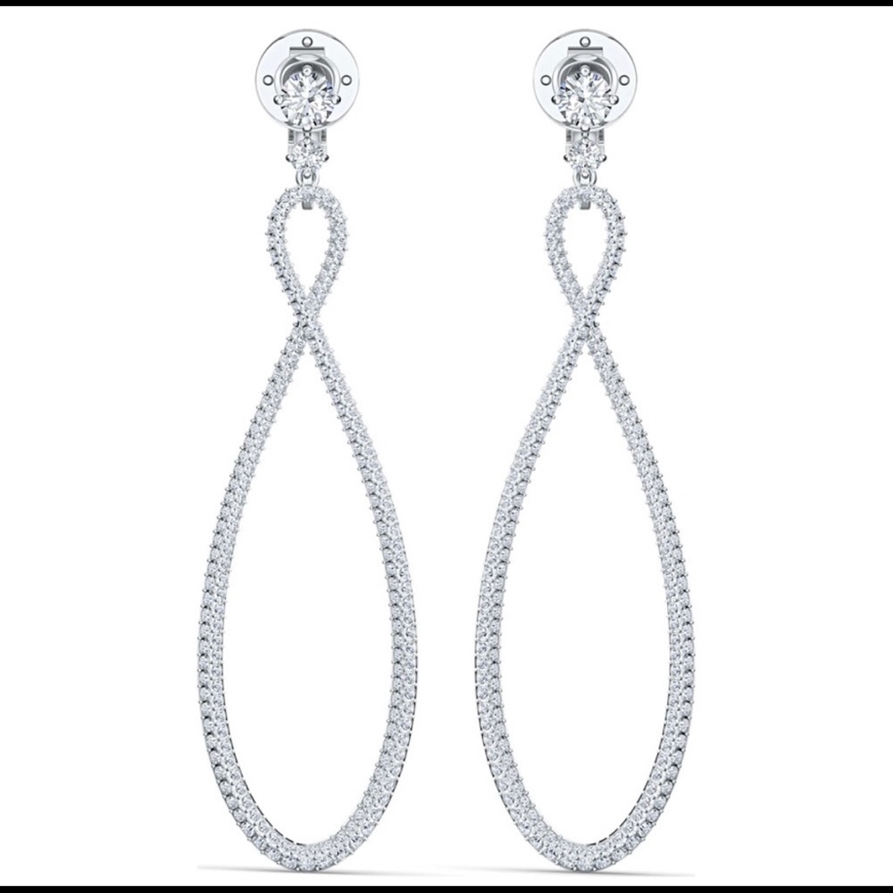 Swarovski Infinity hoop earrings New!